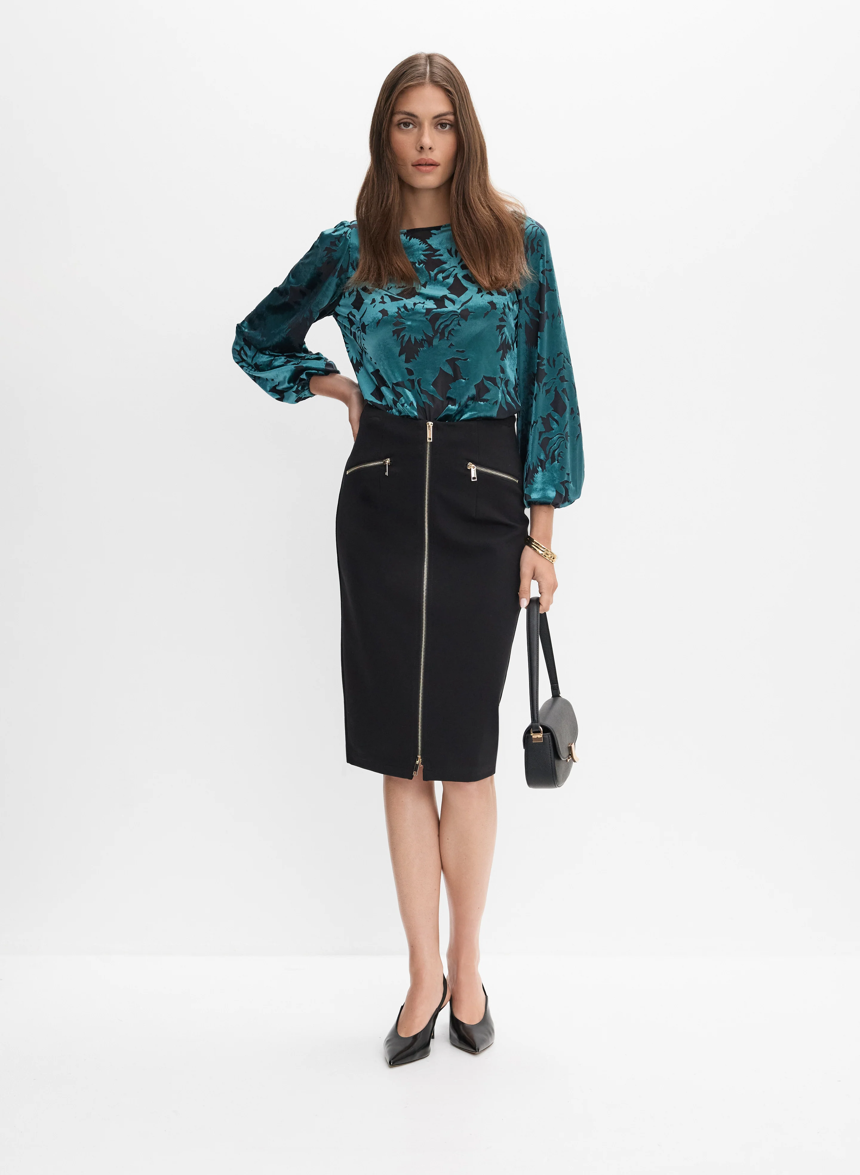 Zip-Front Pencil Skirt - Image 3